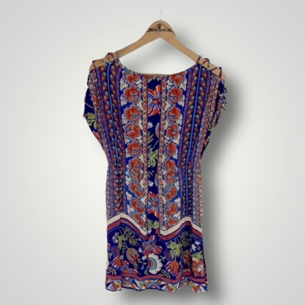 Angie Boho Rayon Western Printed Dress, M - Picture 5 of 8
